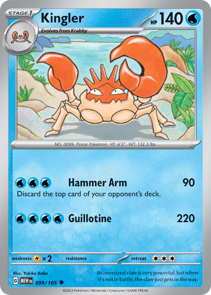 Kingler (99/165) - 151 Pokémon Card