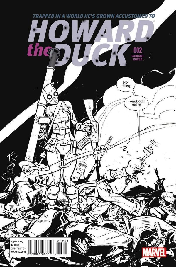 Howard The Duck #2 (Gwenpool Black & White Variant) (2nd Printing)