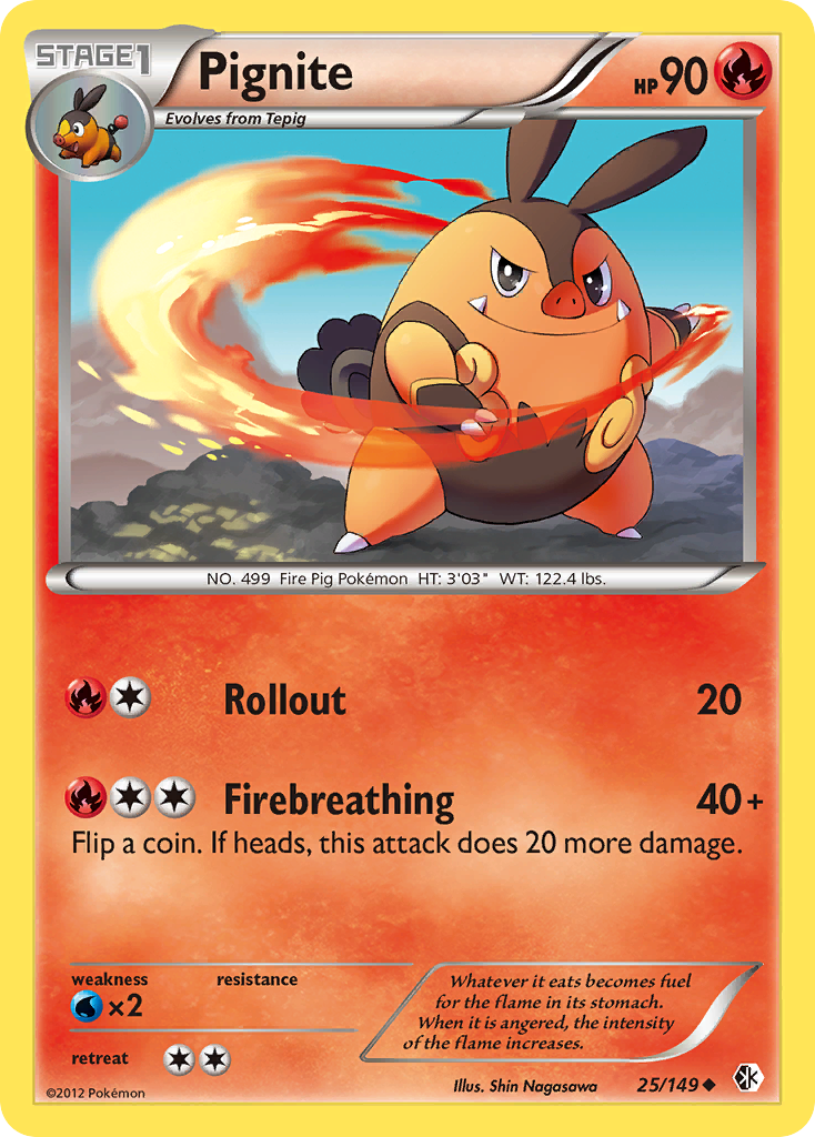 Pignite (25/149) - Boundaries Crossed Pokémon Card