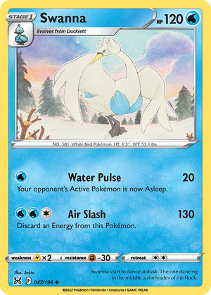 Swanna (47/196) - Lost Origin (Reverse Holo)