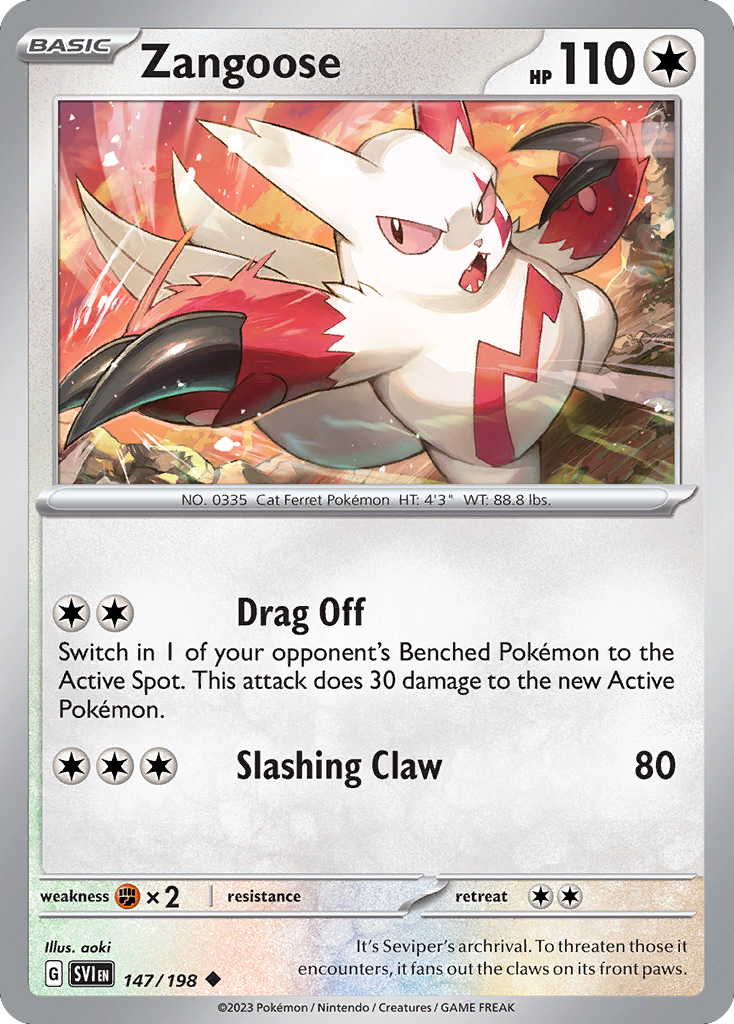 Zangoose (147/198) - Scarlet & Violet Pokémon Card