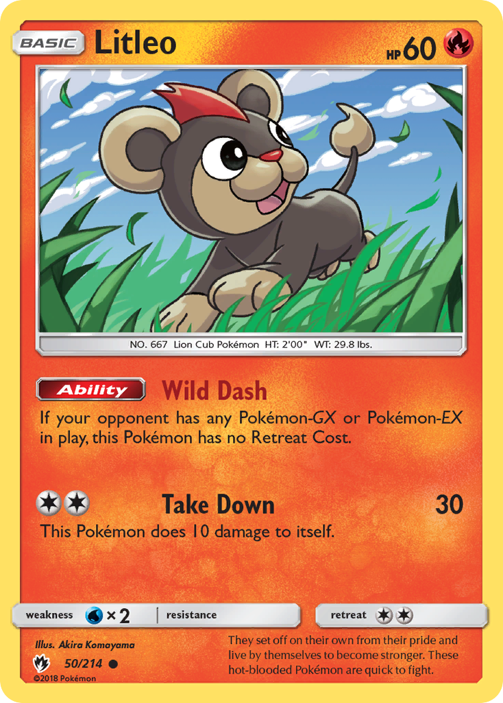 Litleo (50/214) - Lost Thunder Pokémon Card