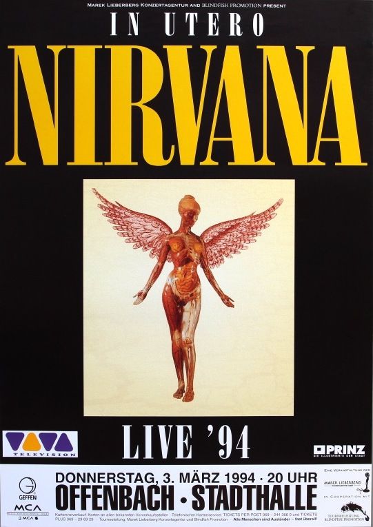 Nirvana Stadthalle 1994 Concert Poster