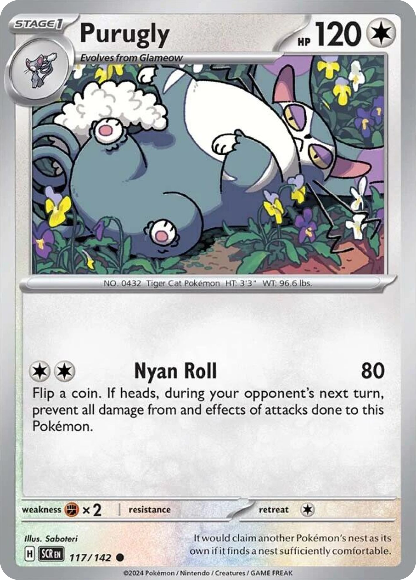 Purugly (117/142) - Stellar Crown Pokémon Card