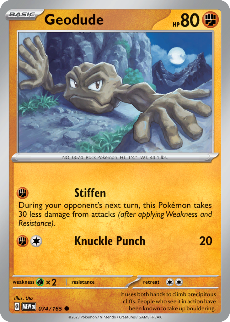 Geodude (74/165) - 151 Pokémon Card