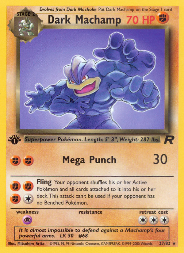 Dark Machamp (27/82) - Team Rocket (1st Edition) Pokémon Card