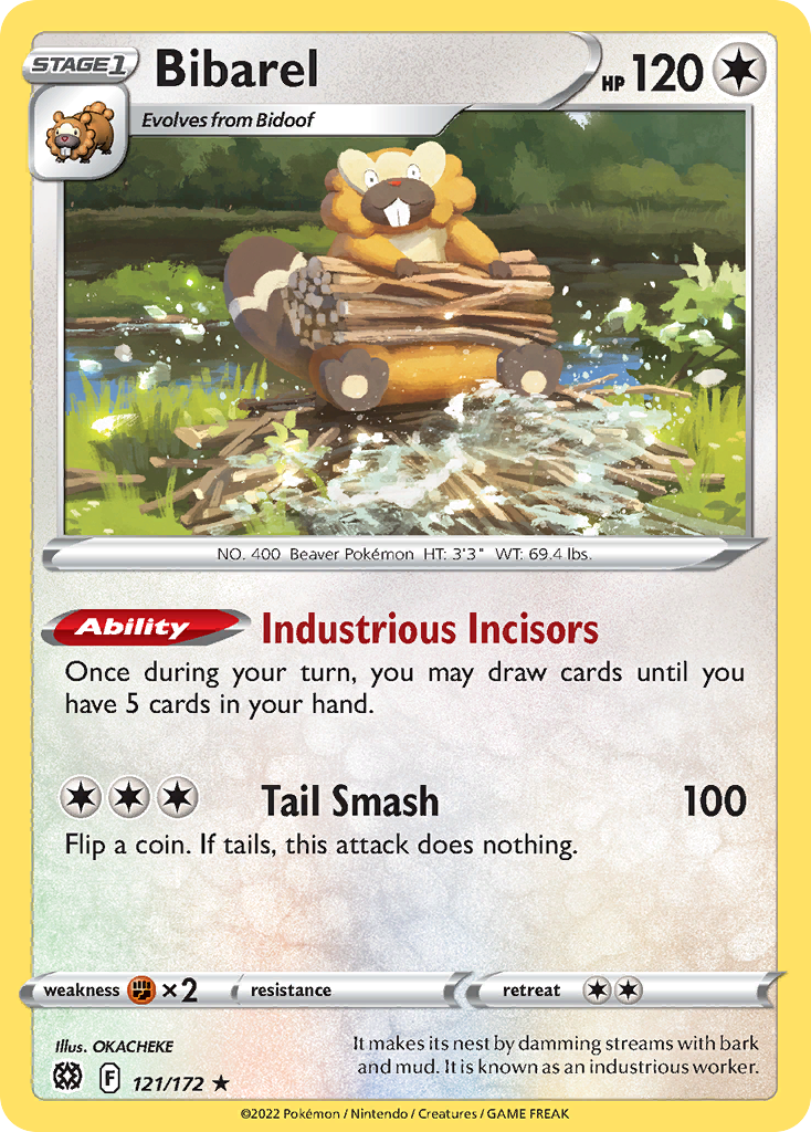 Bibarel (121/172) - Brilliant Stars Pokémon Card