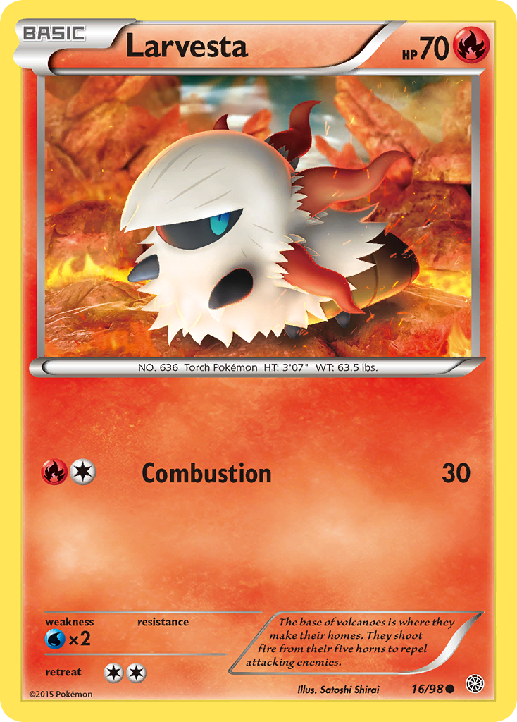 Larvesta (16/98) - Ancient Origins Pokémon Card