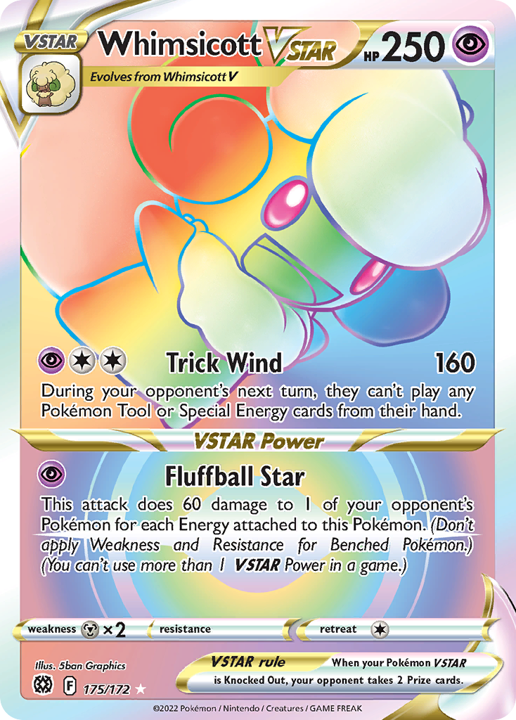 Whimsicott VSTAR (175/172) - Brilliant Stars Pokémon Card