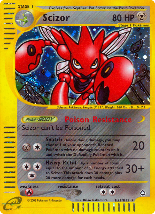 Scizor (H21) - Aquapolis Pokémon Card