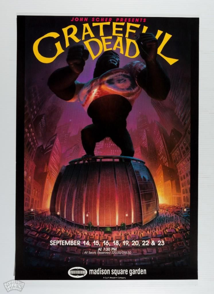 Grateful Dead Madison Square Garden 1988 Concert Poster