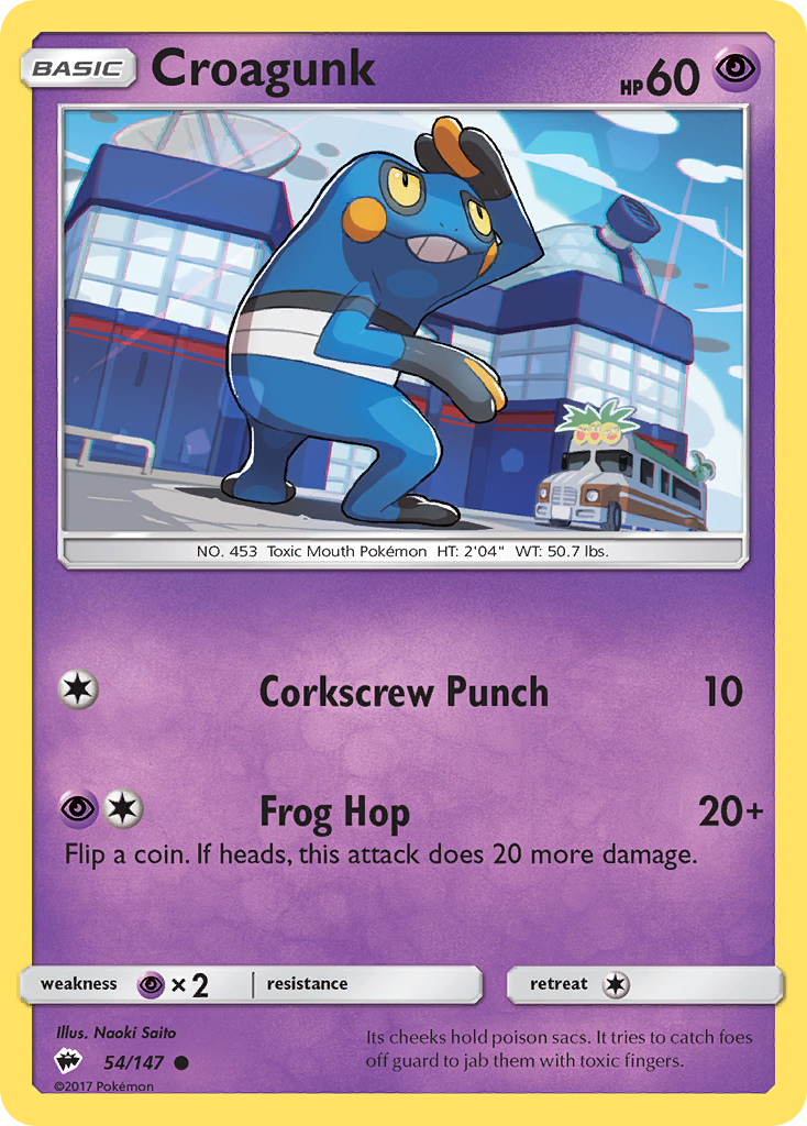 Croagunk (54/147) - Burning Shadows Pokémon Card