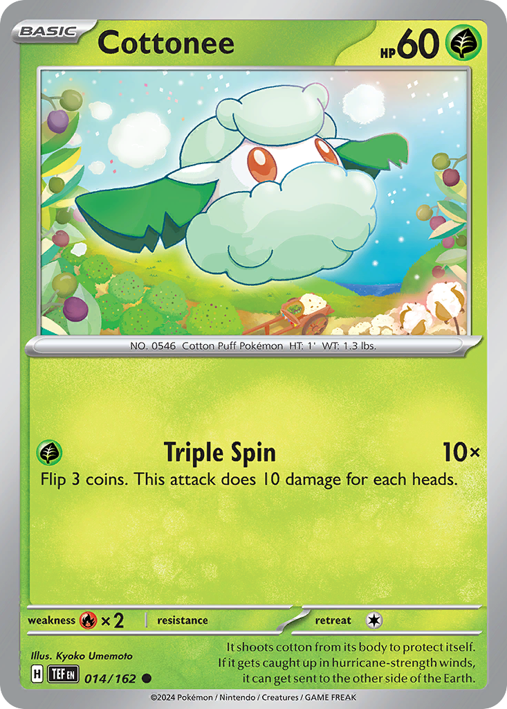 Cottonee (14/162) - Temporal Forces Pokémon Card