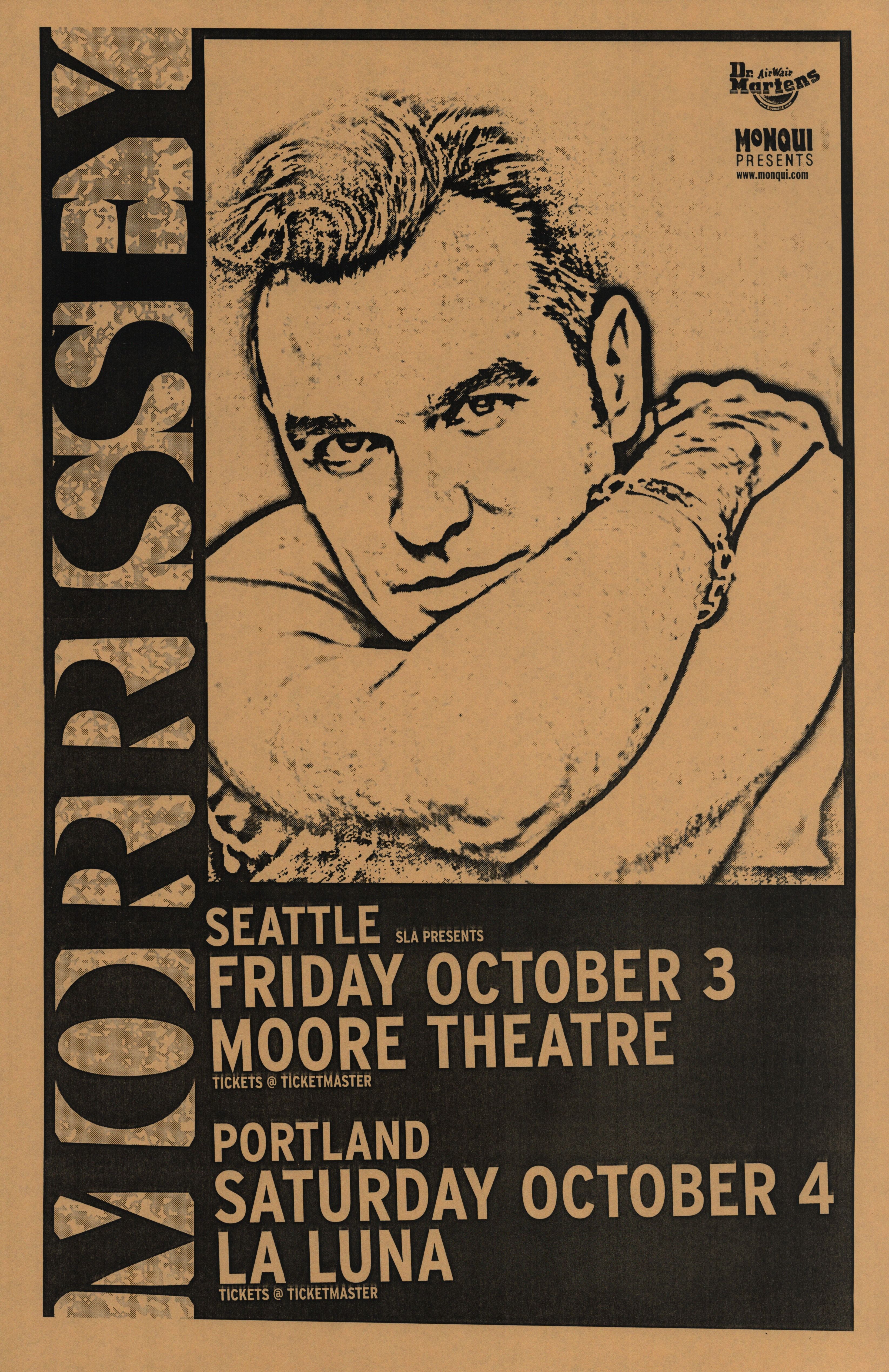 MXP-59.2 Morrissey Moore Theatre & La Luna 1997 Concert Poster