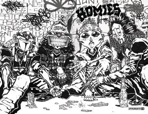Homies #4 (Cover B 15 Copy Huerta B&w Inc)