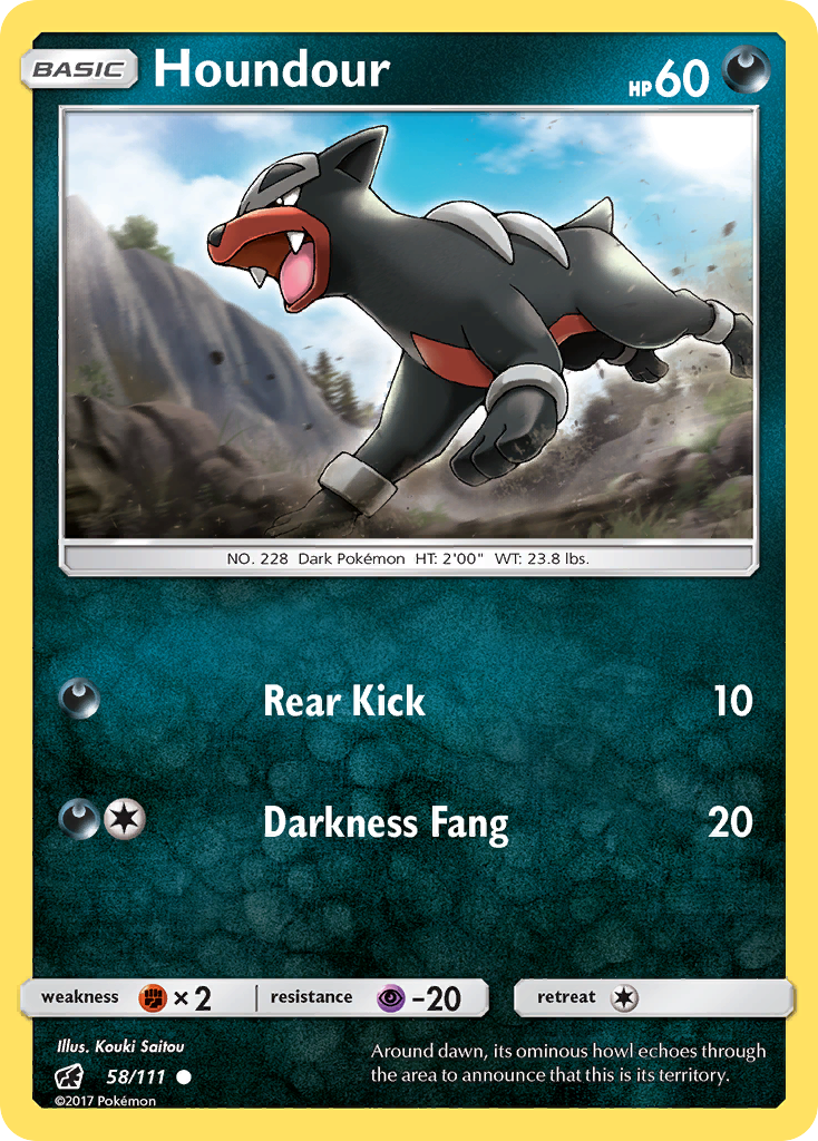 Houndour (58/111) - Crimson Invasion Pokémon Card