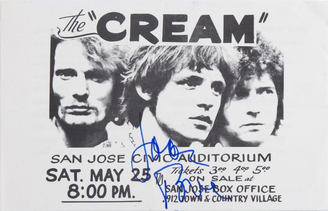 Cream San Jose Civic Auditorium 1968 Concert Poster