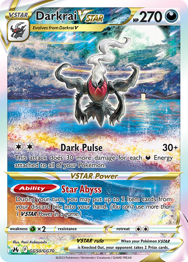 Darkrai VSTAR (GG50) Crown Zenith Galarian Gallery Value GoCollect