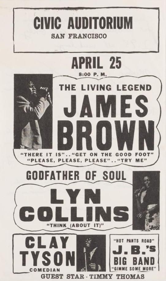 James Brown Civic Auditorium Handbill 1973 Concert Poster