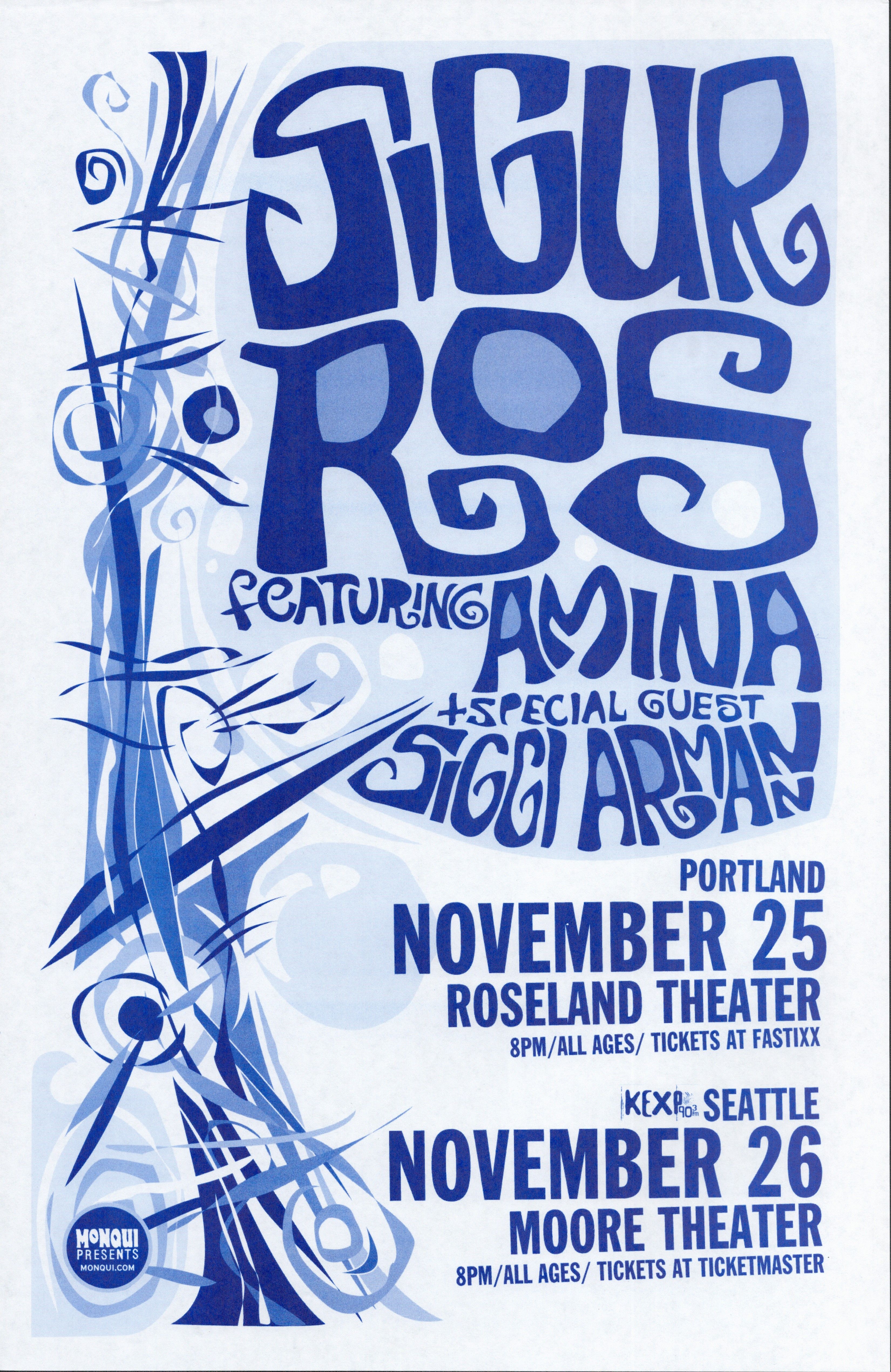 MXP-80.5 Sigur Ros Roseland Theater & Moore Theatre 2002 Concert Poster