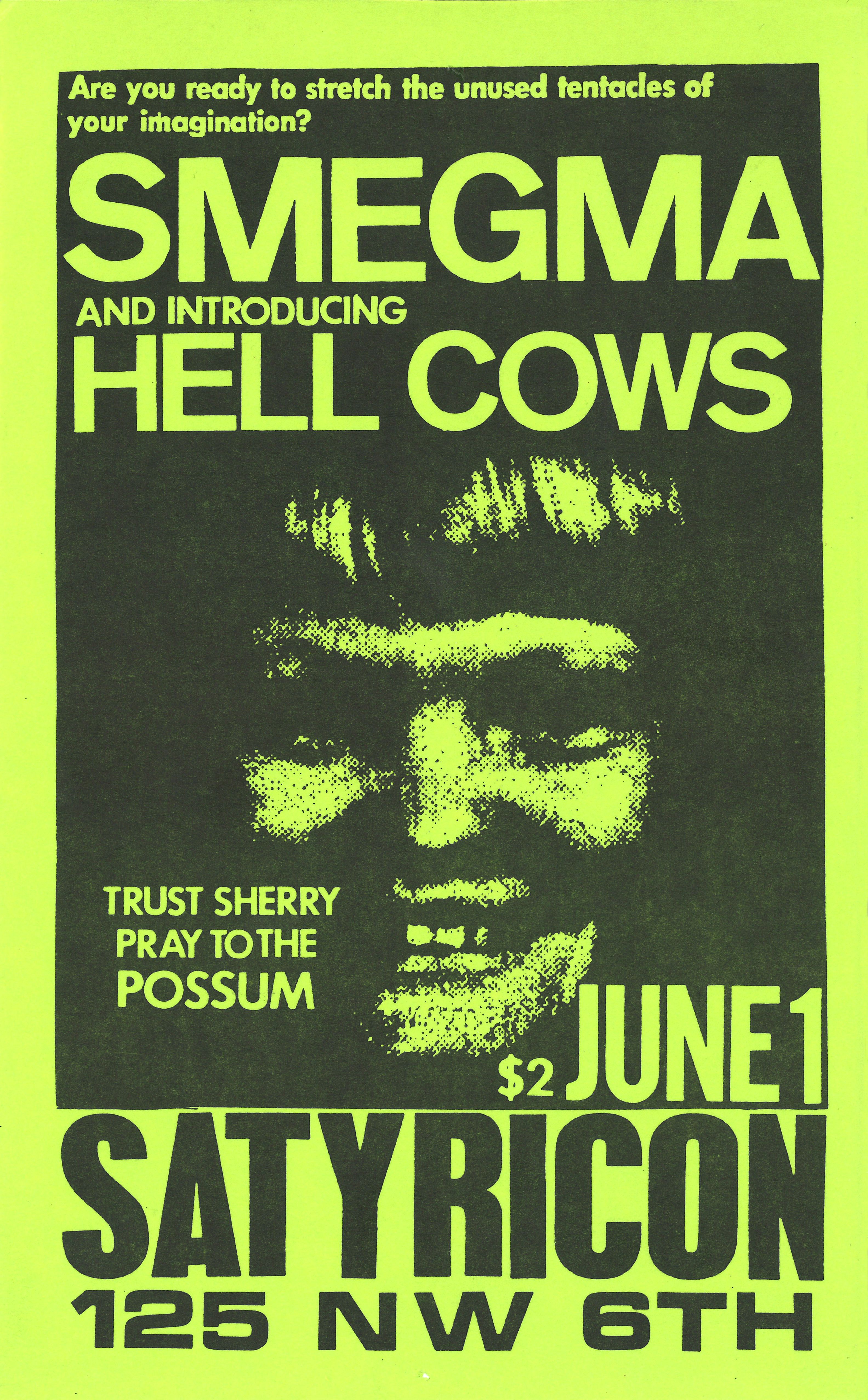 MXP-56.1 Smegma 1986 Satyricon  Jun 1 Concert Poster