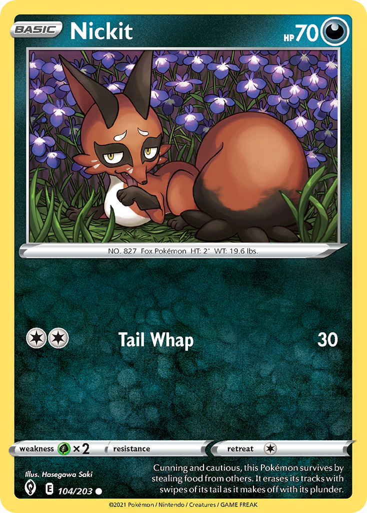 Nickit (104/203) - Evolving Skies Pokémon Card