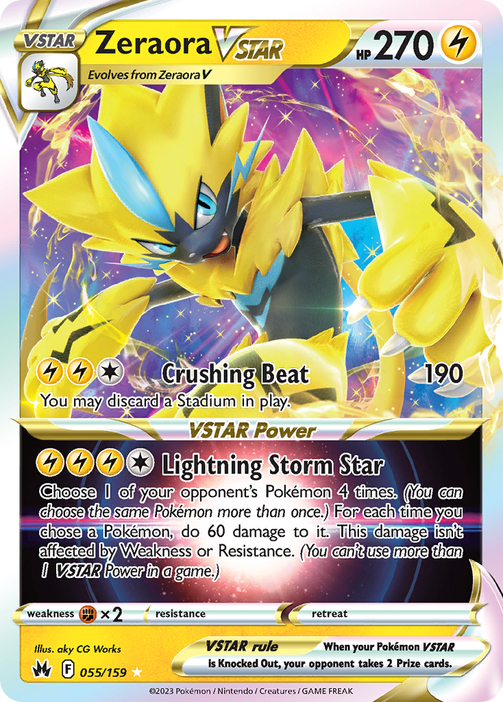 Zeraora VSTAR (55/159) - Crown Zenith Pokémon Card