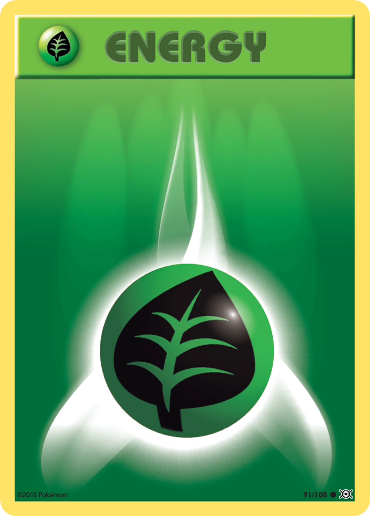 Grass Energy (91/108) - Evolutions Pokémon Card