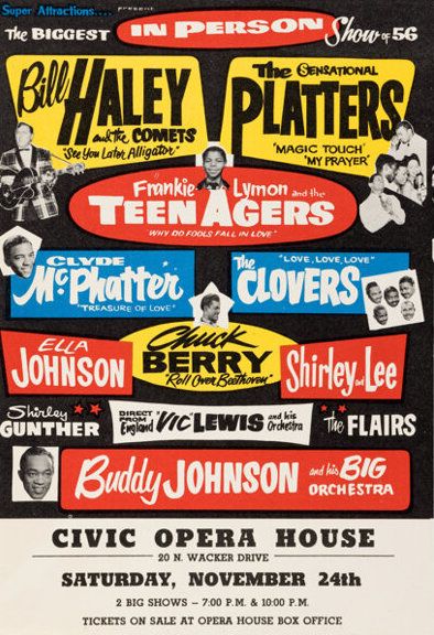 Bill Haley & Chuck Berry Civic Opera House Handbill 1956 Concert Poster