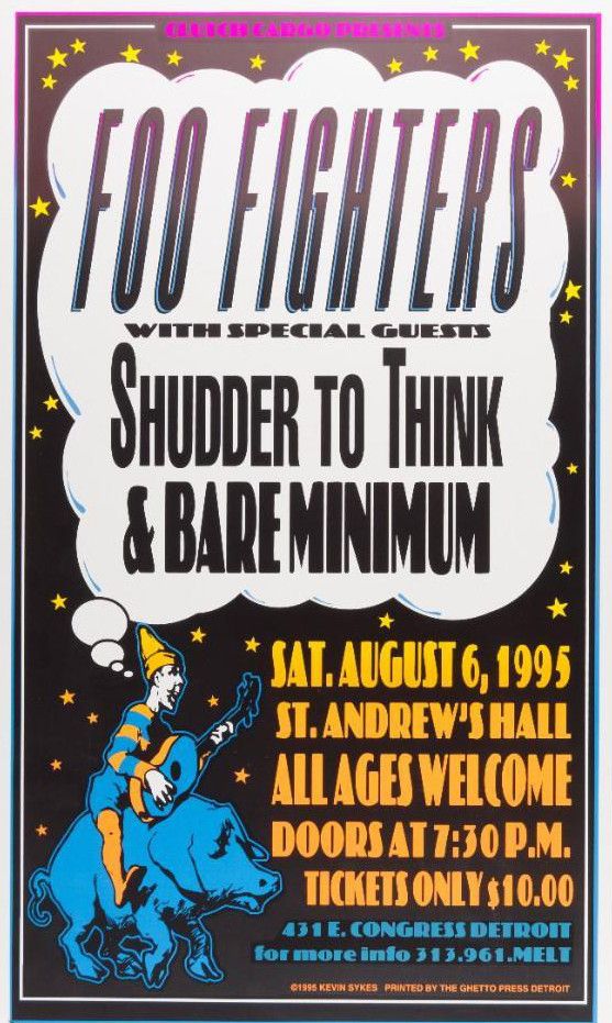 Foo Fighters St. Andrews Hall 1995 Concert Poster