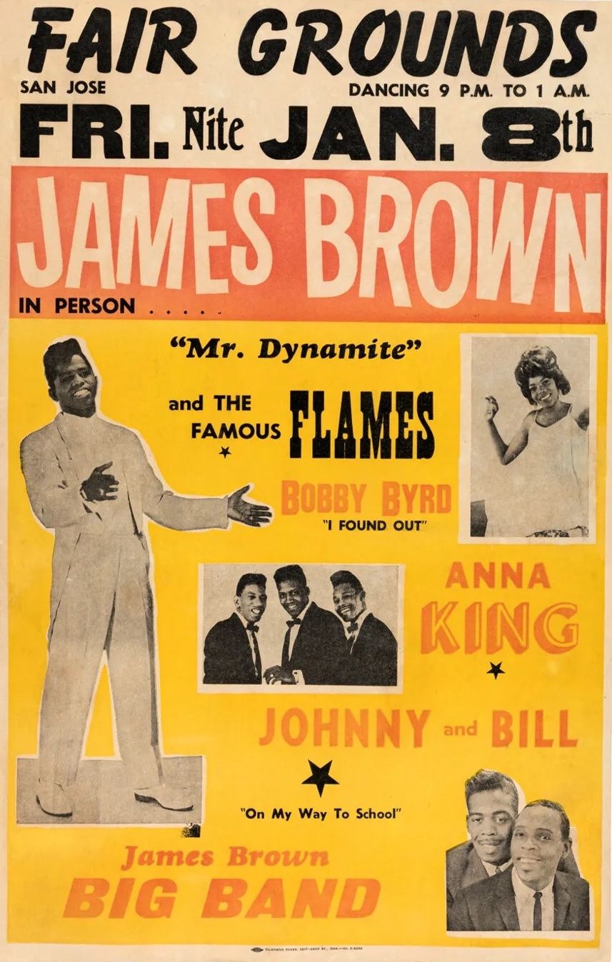 James Brown San Jose Fairgrounds 1965 Concert Poster