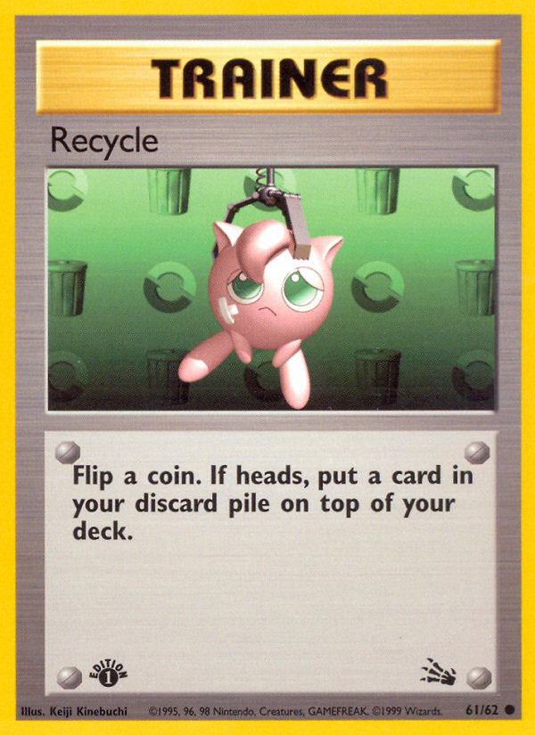 Recycle (61/62) - Fossil (1st Edition) Pokémon Card