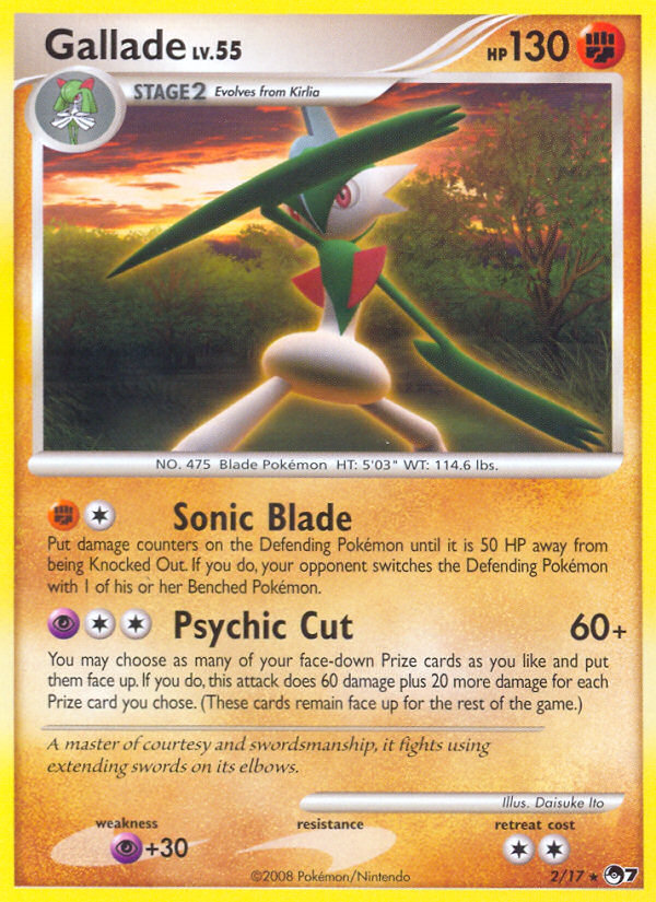 Gallade (2/17) - POP Series 7 Pokémon Card