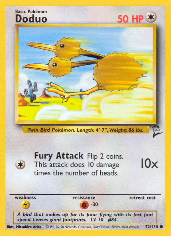 Doduo (72/130) - Base Set 2 Pokémon Card