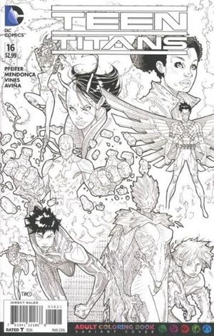 Teen Titans #16 (Adult Coloring Book Variant Cover)