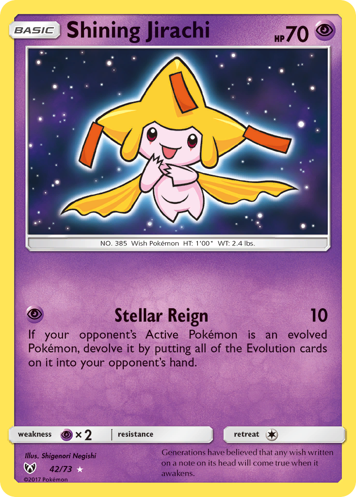 Shining Jirachi (42/73) - Shining Legends Pokémon Card