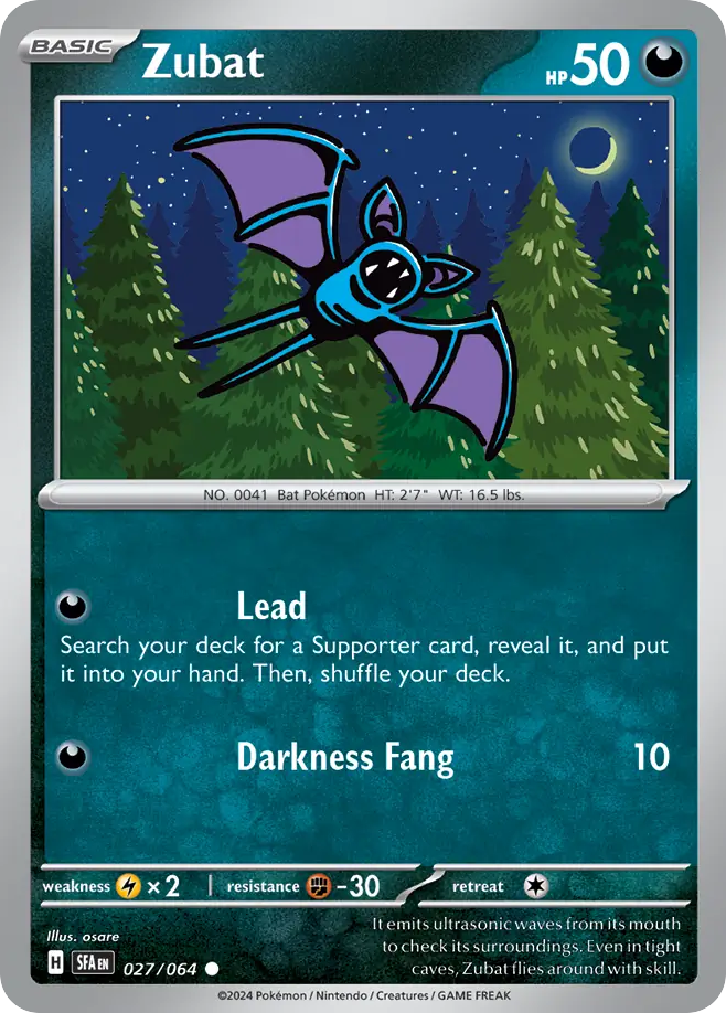 Zubat (27/64) - Shrouded Fable Pokémon Card