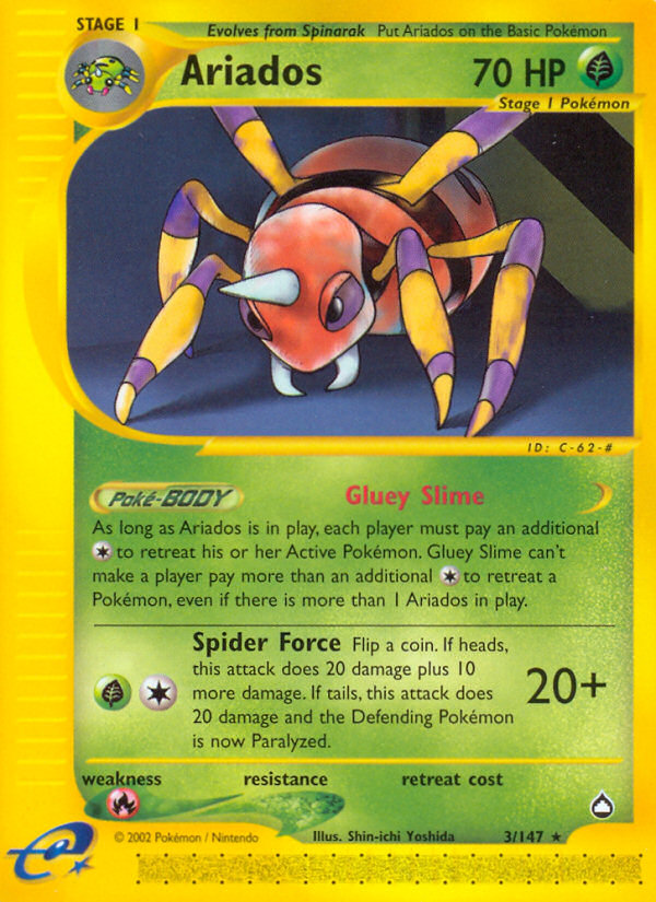 Ariados (3/147) - Aquapolis Pokémon Card