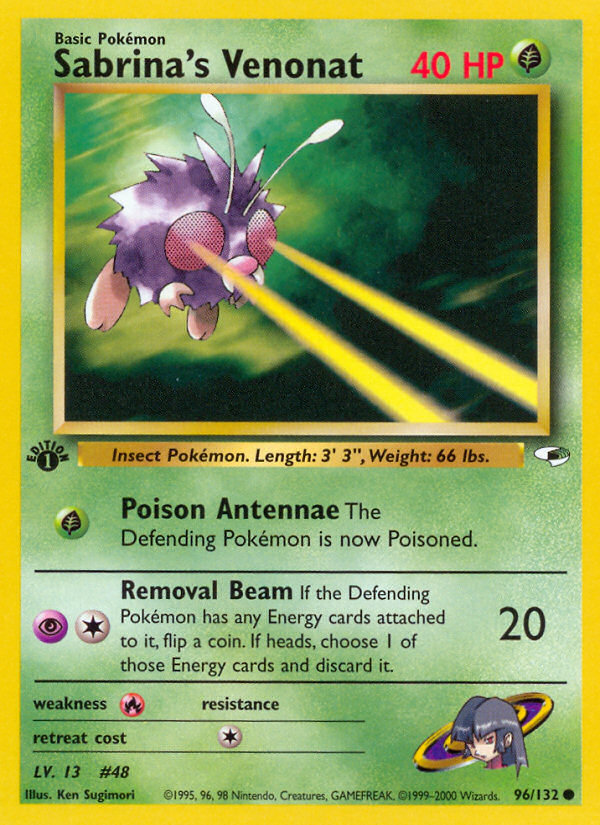 Sabrina's Venonat (96/132) - Gym Heroes (1st Edition) Pokémon Card