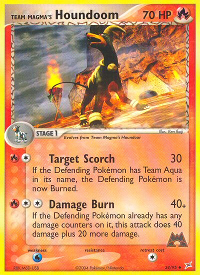 Team Magma's Houndoom (34/95) - Team Magma vs Team Aqua Pokémon Card