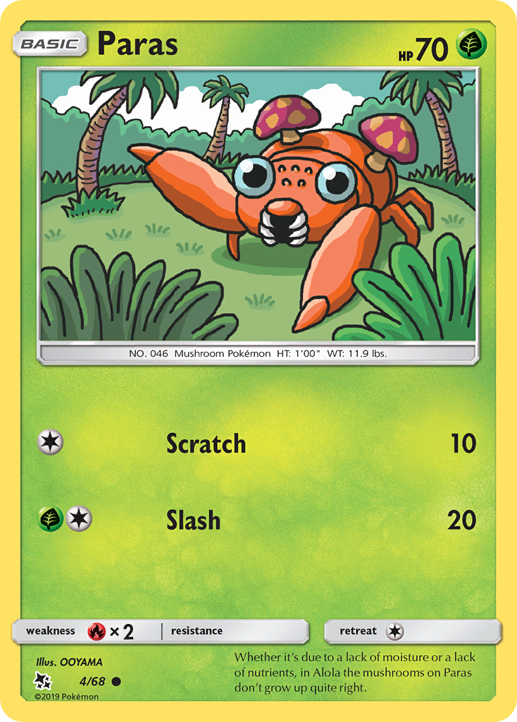 Paras (4/68) - Hidden Fates Pokémon Card