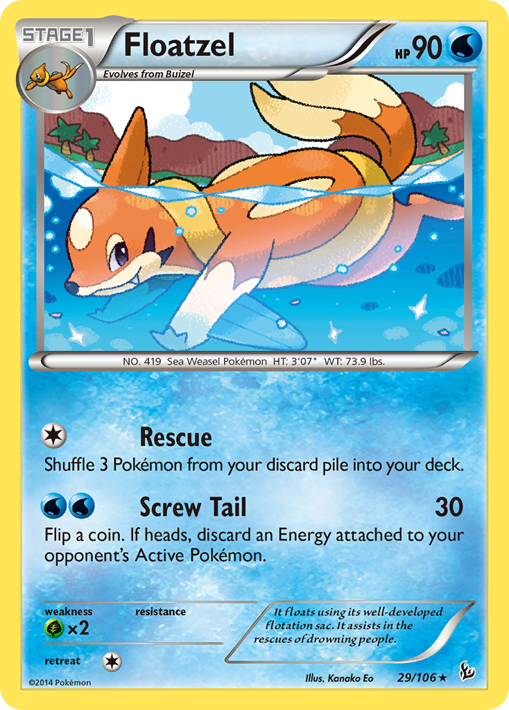 Floatzel (29/106) - Flashfire Pokémon Card