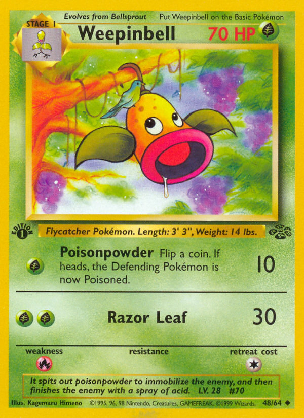 Weepinbell (48/64) - Jungle (1st Edition) Pokémon Card