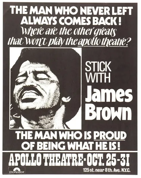 James Brown Apollo Theater 1975 Concert Poster