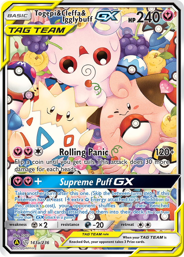 Togepi & Cleffa & Igglybuff GX (143a) - Cosmic Eclipse Pokémon Card