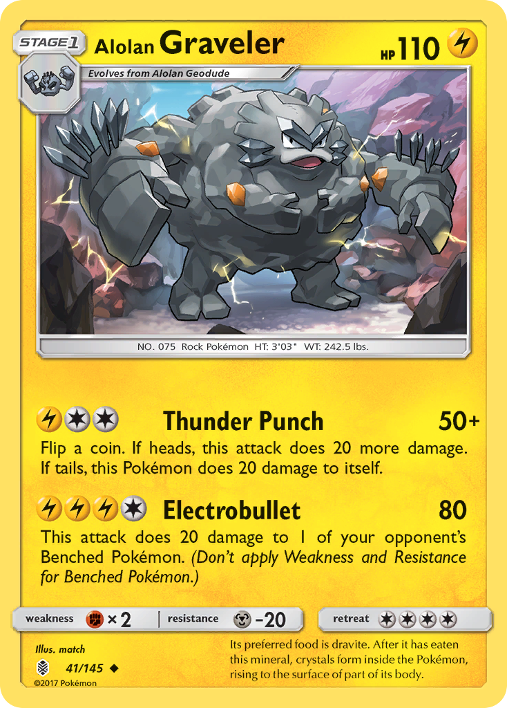 Alolan Graveler (41/145) - Guardians Rising Pokémon Card