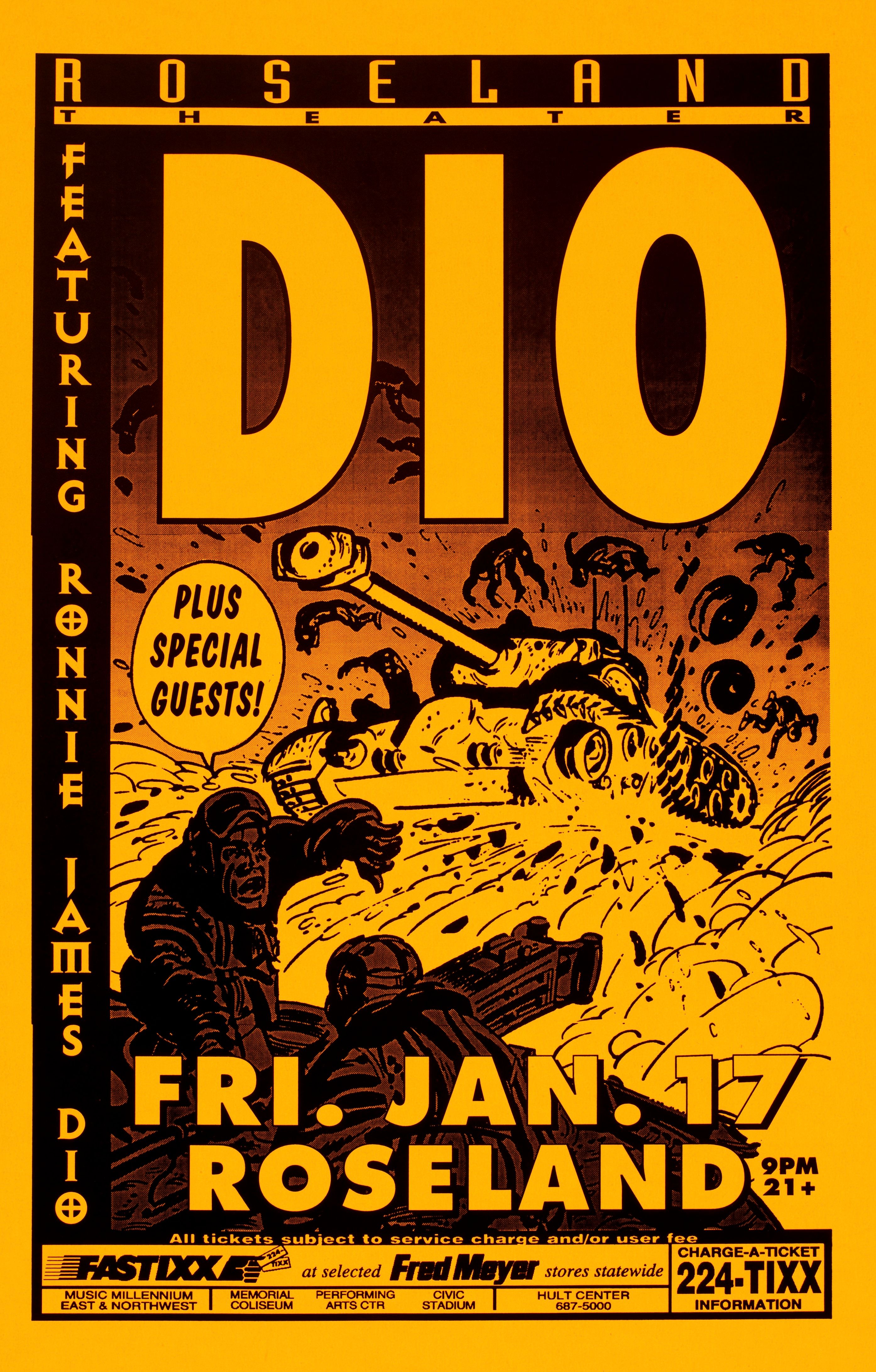 MXP-75.4 Dio 1995 Roseland Theater  Jan 17 Concert Poster