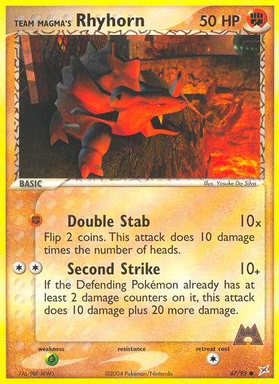 Team Magma's Rhyhorn (67/95) - Team Magma vs Team Aqua Pokémon Card