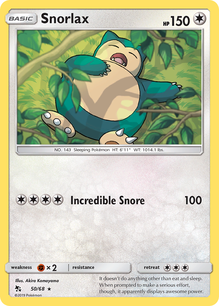 Snorlax (50/68) - Hidden Fates Pokémon Card