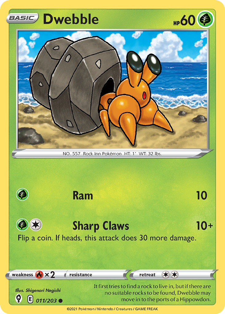 Dwebble (11/203) - Evolving Skies Pokémon Card